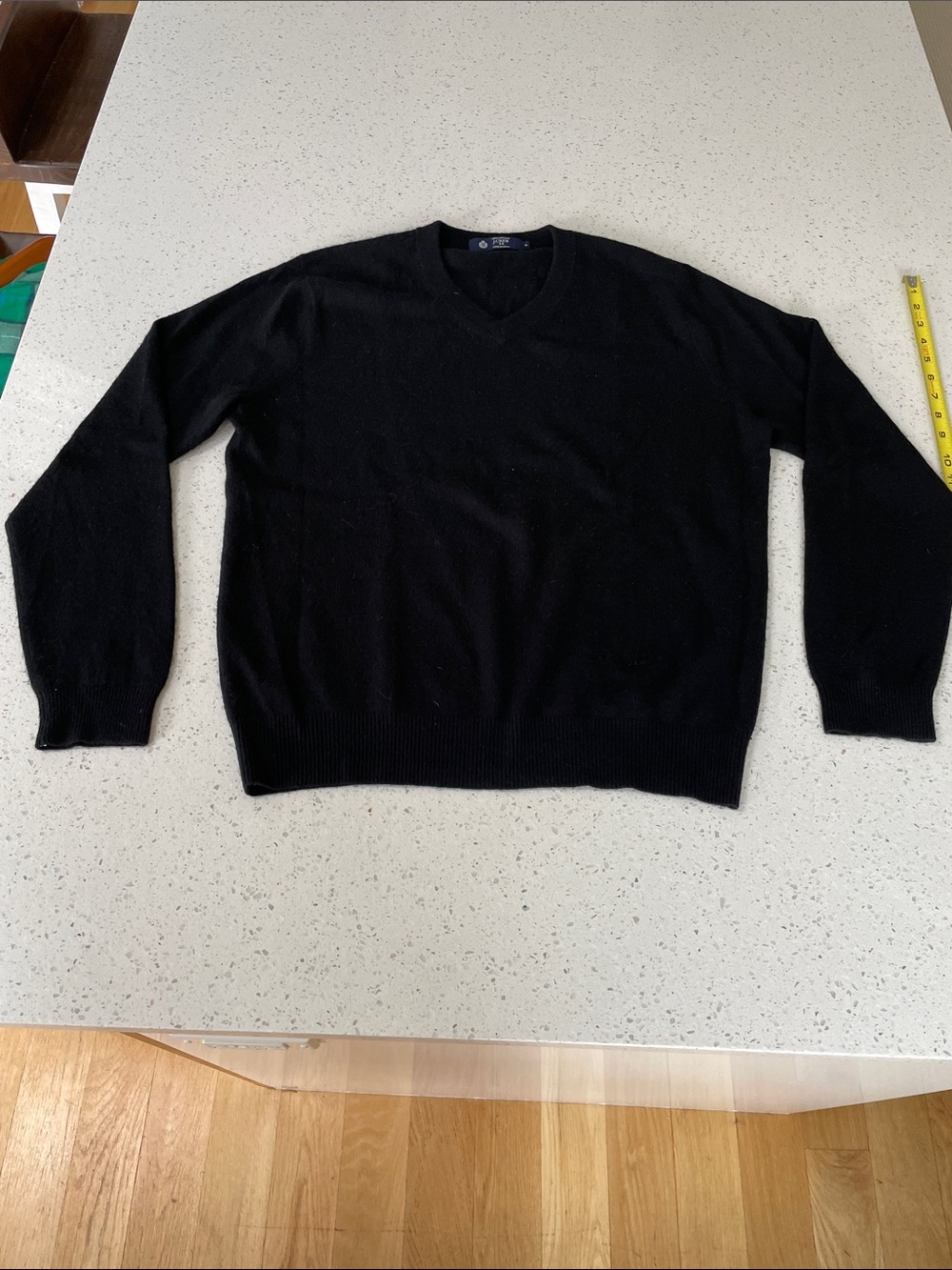 J. Crew Men's Black V-Neck Cashmere Sweater